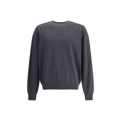 Jacquemus Men Crew-neck Sweater In Merino Wool In Gray