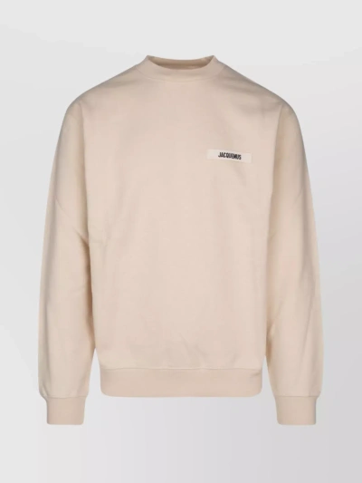 JACQUEMUS CREW NECK SWEATER WITH RIBBED HEM AND CUFFS