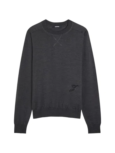 Jacquemus Le Sweater Merino Wool-blend Jumper In Black
