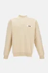 Jacquemus Men The Gros Grain Crewneck Sweatshirt With Logo Plaque In Neutral