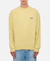Jacquemus Gros Grain Logo-embroidered Hoodie In Yellow