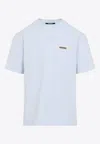 Jacquemus Mens Light Blue Le T-shirt Logo-tab Cotton T-shirt Xl In Blue