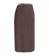 Jacquemus Croc-effect Belted Midi Skirt In Brown