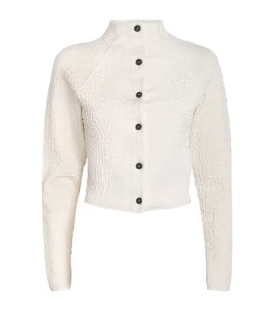 Jacquemus Scala High-neck Cropped Cardigan In Neutral