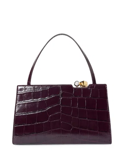 Jacquemus Croc-effect Leather Shoulder Bag In Purple