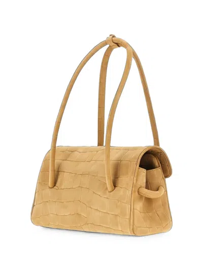 Jacquemus Croc-effect Leather Tote Bag In Nude