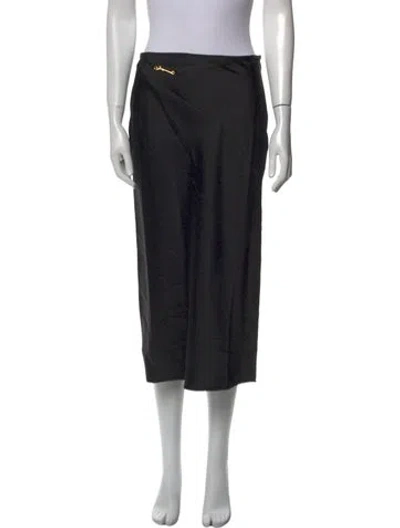 Pre-owned Jacquemus Crochet Trim Midi Length Skirt W/ Tags In Black