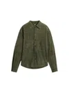 Jacquemus La Chemise Croc Embossed Goatskin Suede Button-up Shirt In Green