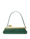Jacquemus Crocodile-effect Clasp Tote Bag In Green