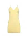 Jacquemus Crocodile Embossed Fitted Mini Dress In Yellow