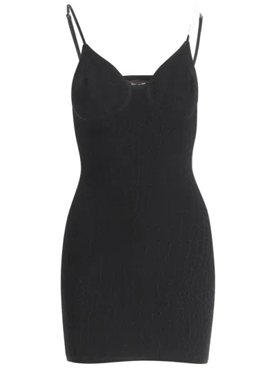 JACQUEMUS CROCODILE-EMBOSSED SHORT SCALE DRESS