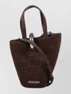 Jacquemus Crocodile Texture Shoulder Bag Top Handle In Brown