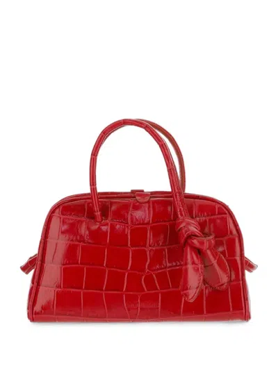 Jacquemus Crocodile-effect Clutch In Red