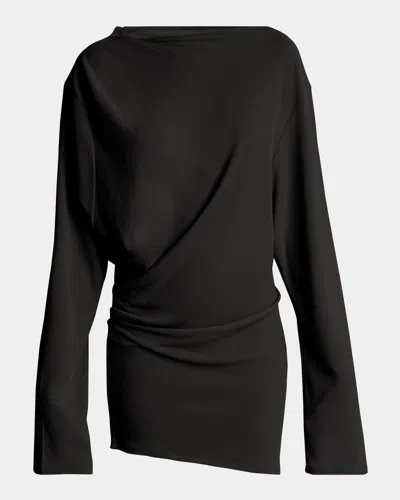 Jacquemus Croisiere Draped Backless Mini Dress In Black