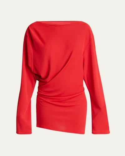 Jacquemus Croisiere Draped Backless Mini Dress In Red