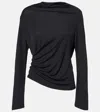 Jacquemus Croisière Draped Open-back Crêpe Jersey Top In Black