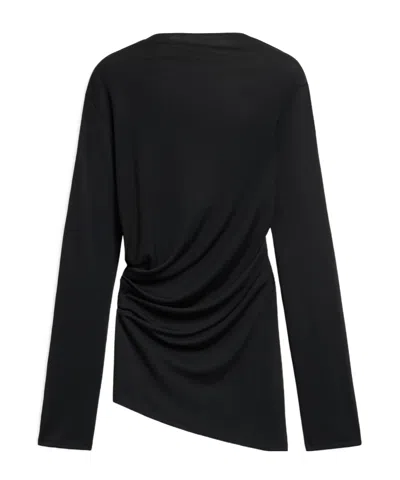 Jacquemus Gathered Long-sleeve Dress In Black