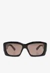 Jacquemus Croisière Square Sunglasses In Gray