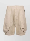 Jacquemus Le Short Cargo Croissant Cotton Shorts In Cream