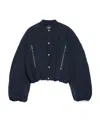 Jacquemus Le Bomber Croissant Cropped Jacket In Black