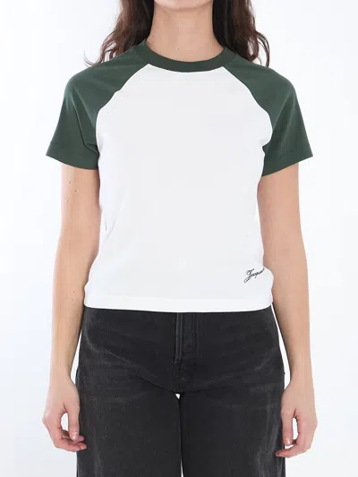 JACQUEMUS CROPPED BASEBALL T-SHIRT