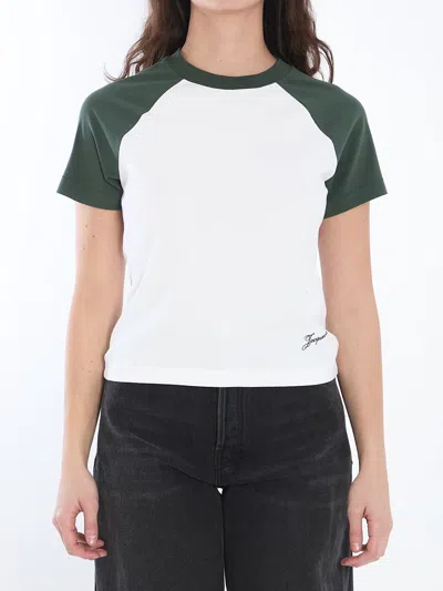 JACQUEMUS CROPPED BASEBALL T-SHIRT