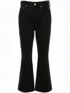 Jacquemus Cropped Black Denim Pants With Flared Leg In White