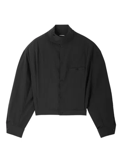 Jacquemus Cropped Button-up Jacket In Black
