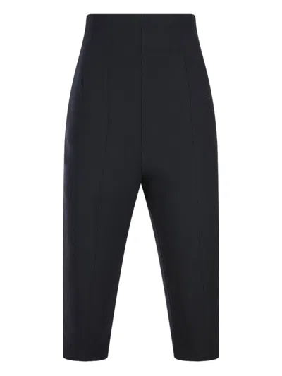 Jacquemus Cropped Capri Trousers With High Waist In Black