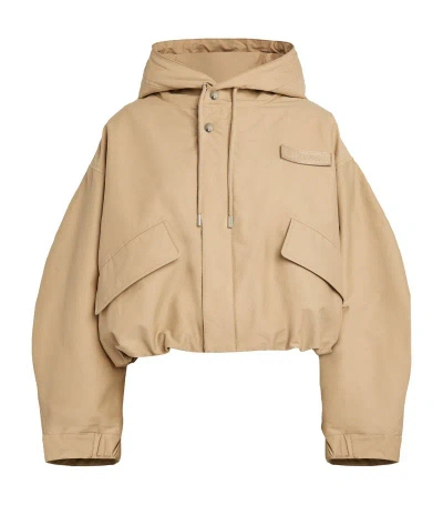 Jacquemus Cropped Caraco Parka In Beige