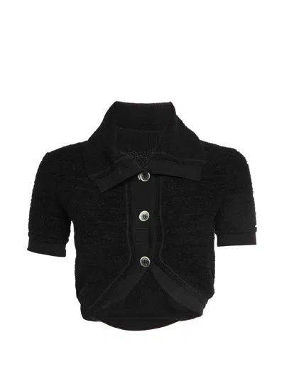 Pre-owned Jacquemus Cropped Cardigan In Black