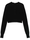 Jacquemus Cropped Cardigan With Button-down Front And Ribbed Hem In Black