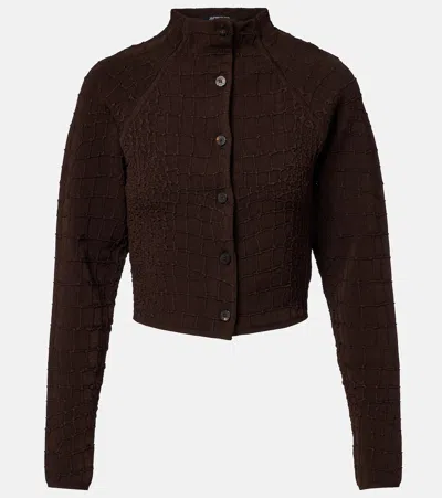Jacquemus Cropped Cardigan In Brown