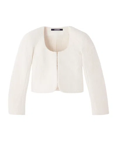 Jacquemus Cropped Cardigan Jacket In White