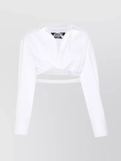 Jacquemus Bahia Courte Cropped Shirt In White