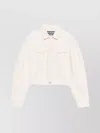 Jacquemus Cropped Denim Jacket Flap Pockets In White