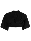 Jacquemus Le Bahia Court Cotton T-shirt In Black