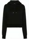 Jacquemus Cropped Drawstring Hoodie With Minimalist Design In Black