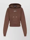Jacquemus Drawstring Hood Gros-grain Hoodie In Brown