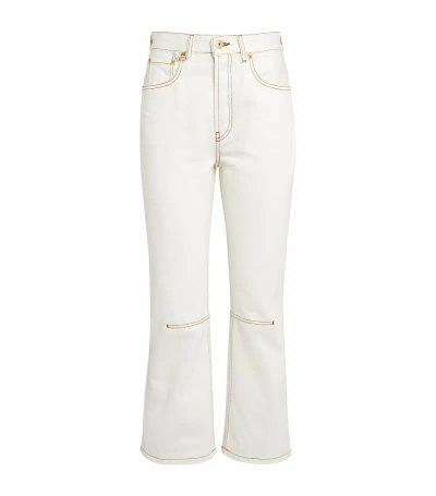 Jacquemus Cropped High-rise Flared Jeans In White