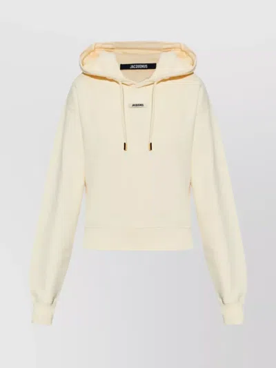 JACQUEMUS CROPPED HOODIE GROS GRAIN