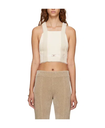 Jacquemus Cropped Knitted Tank Top In Nude