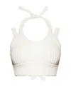 Jacquemus Cropped Knitted Top In White