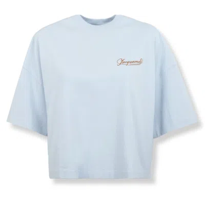 JACQUEMUS CROPPED LOGO EMBROIDERED T-SHIRT