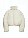 Jacquemus Cropped Puffer Jacket With Oversized Silhouette In White