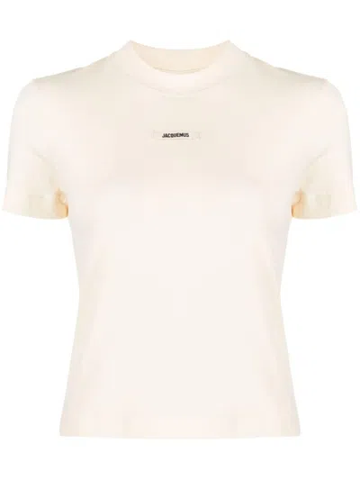 Jacquemus Cropped T-shirt Gros-grain In Blue