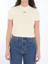 Jacquemus Gros Grain Crew Neck Cotton Blend Top In Neutral