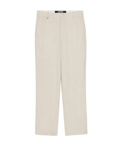 Jacquemus Cropped Tailored Pants In White
