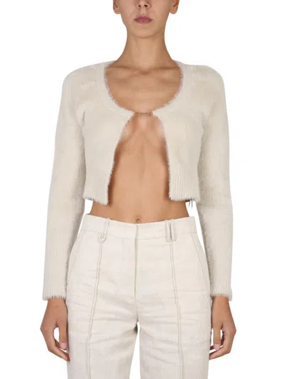 Jacquemus Cropped Textured Knit Cardigan
