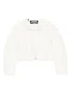 Jacquemus Cropped Tweed Jacket In White
